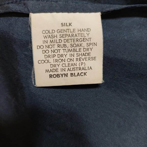 Robyn Black Navy Silk Boho Dress - Size 8 - Picture 4 of 4